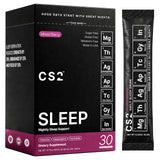 CS2 empaque frontal mostrando sobres y marca para sueño natural