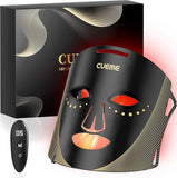 CUEME máscara frontal mostrando ajuste ergonómico y beneficio de cobertura completa
