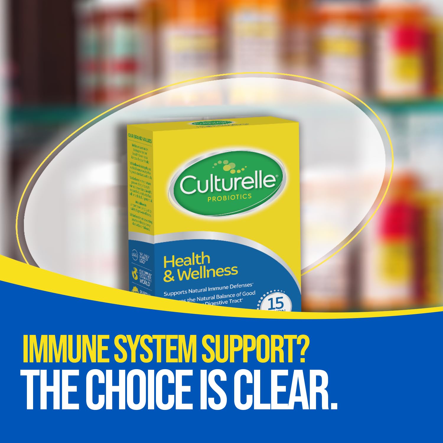Culturelle cápsula en mano para mostrar tamaño y facilidad de toma