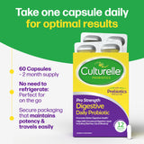 Culturelle cápsula junto a regla para comparar tamaño y facilidad de ingestión
