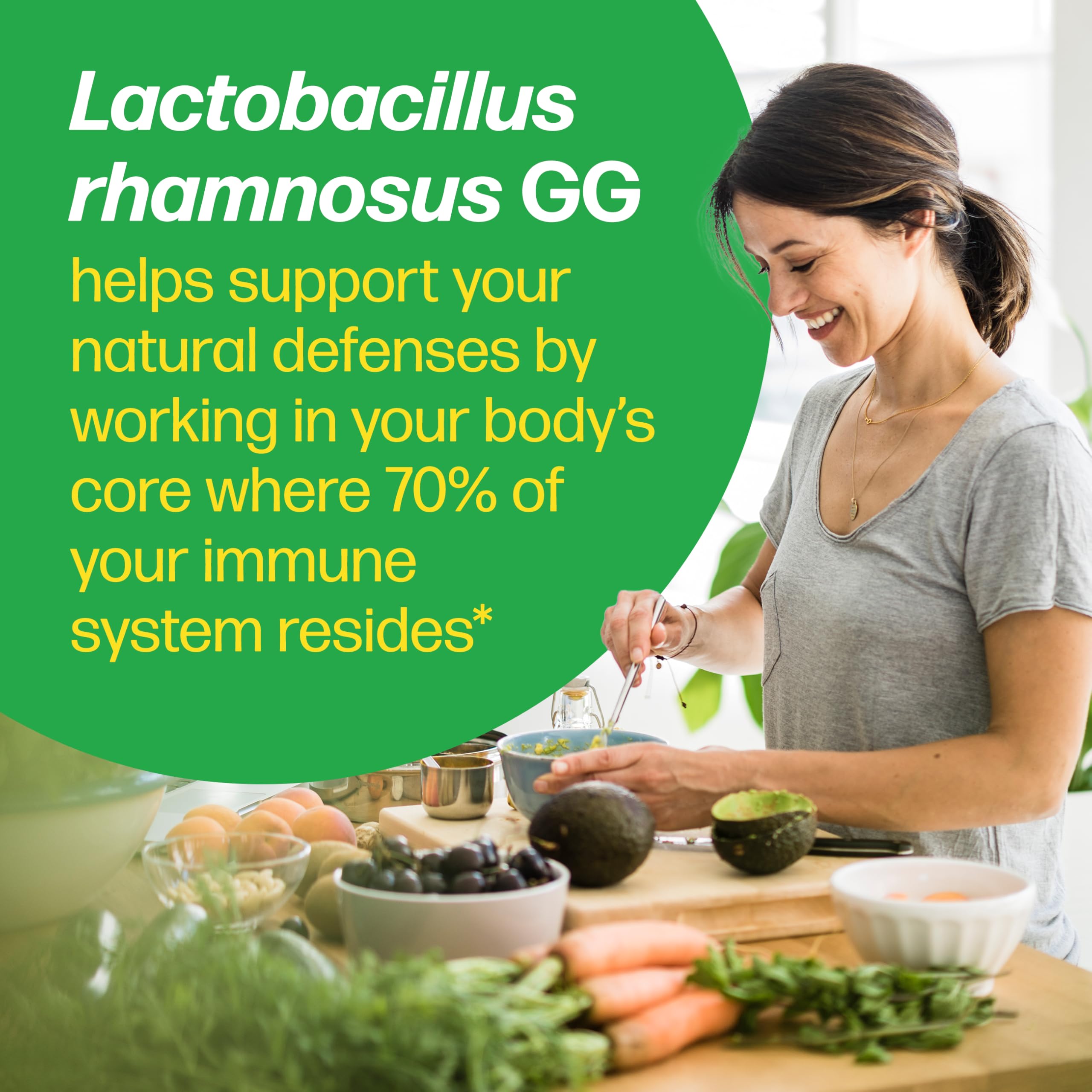 Culturelle etiqueta con información de Lactobacillus rhamnosus GG y dosificación