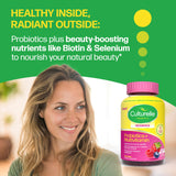 Culturelle etiqueta con lista de vitaminas y probióticos visible