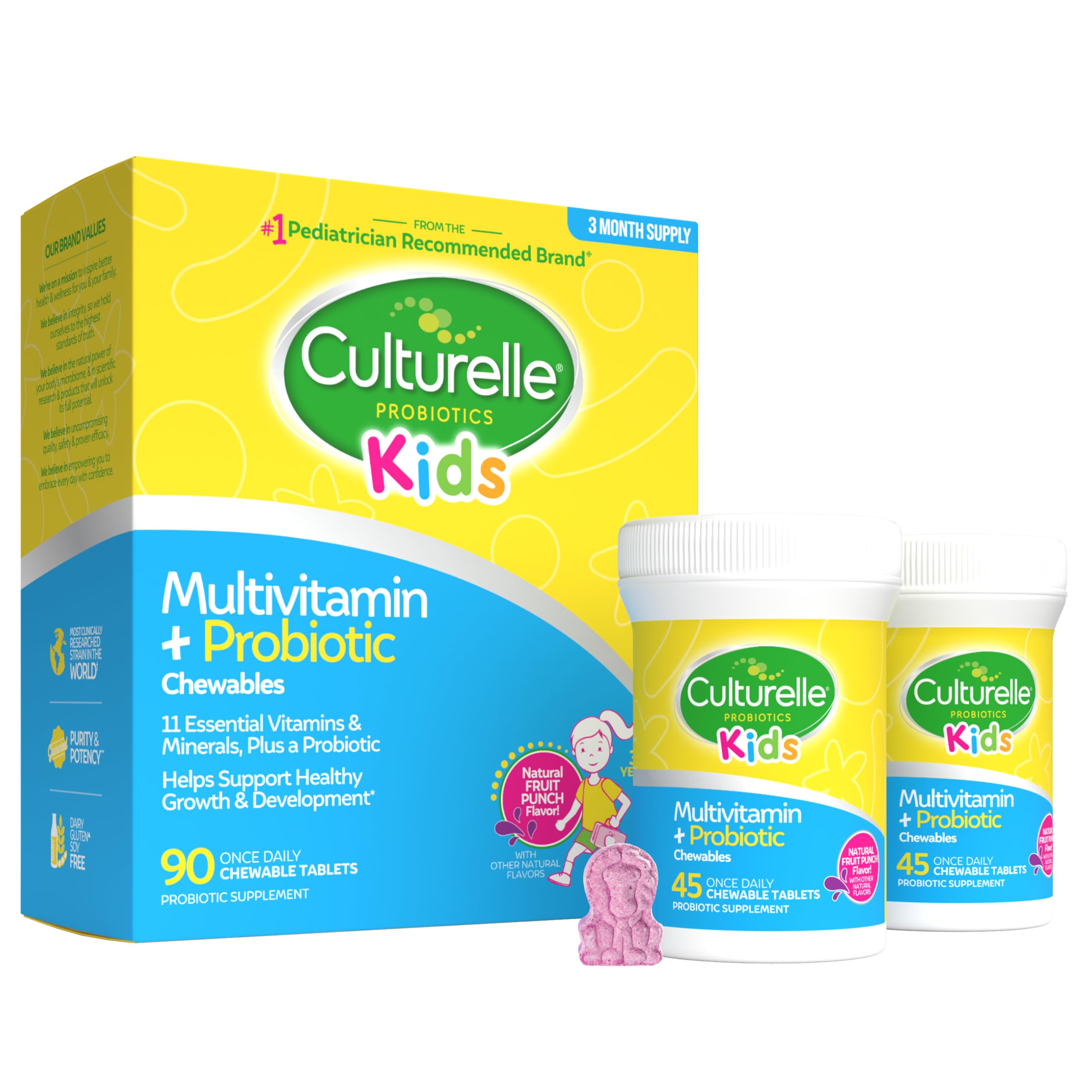 Culturelle frasco frente mostrando 90 tabletas y beneficio de suministro prolongado