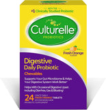 Culturelle frente del empaque mostrando 24 masticables y beneficios digestivos