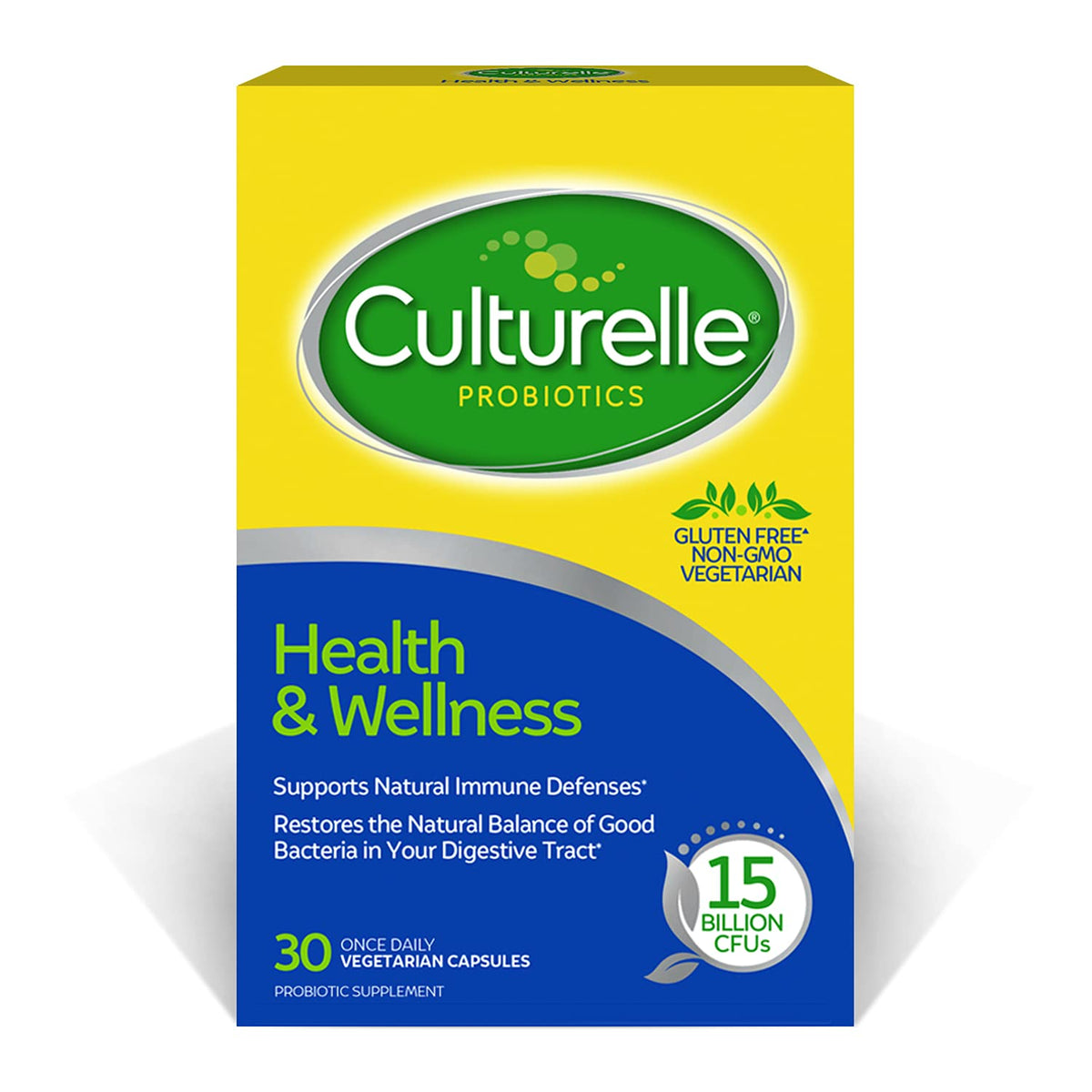 Culturelle frente del empaque mostrando 30 cápsulas y beneficios claros