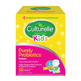 Culturelle frente del empaque muestra 50 sobres y beneficios para niños