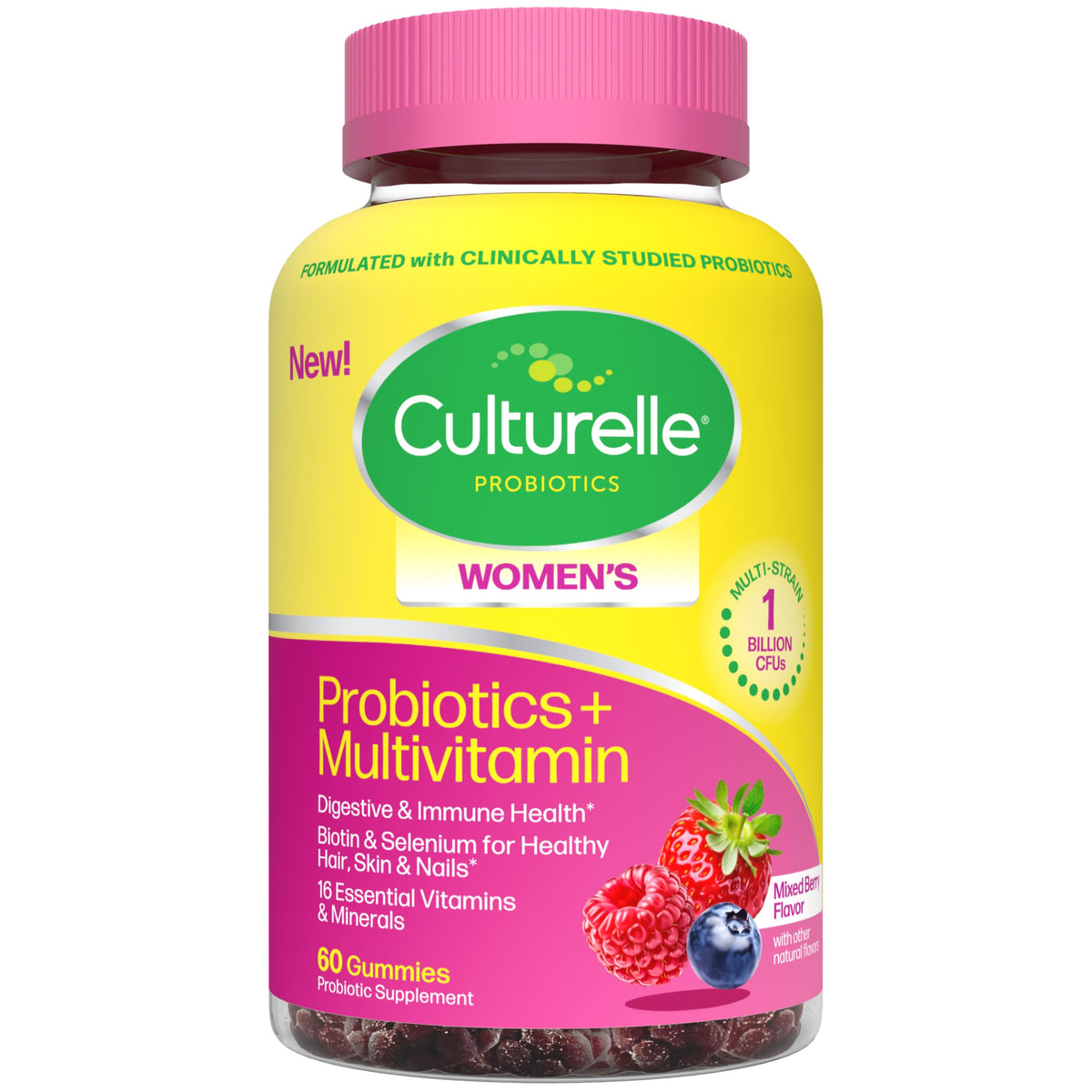 Culturelle envase frontal mostrando gominolas y beneficios claros