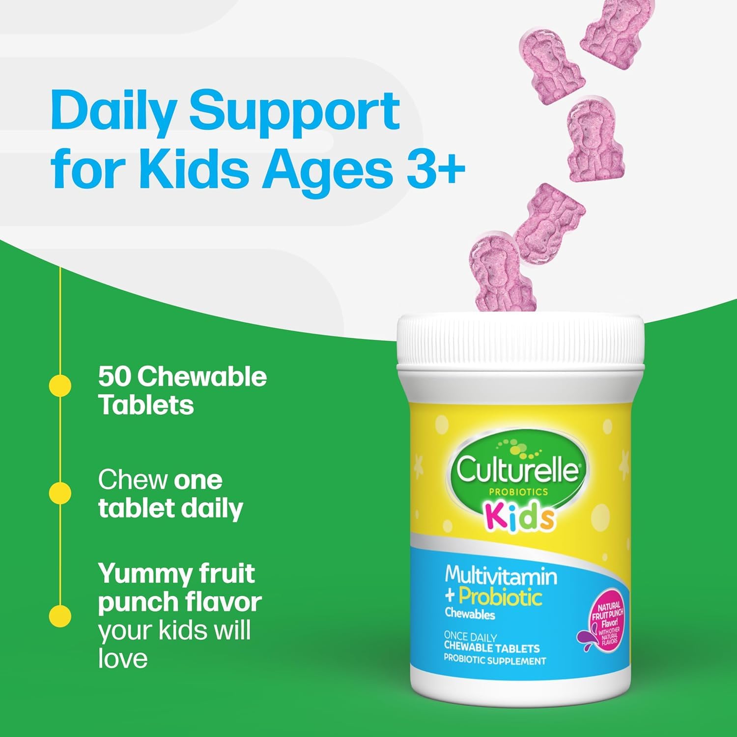 culturelle niños tomando la tableta masticable favoreciendo adherencia