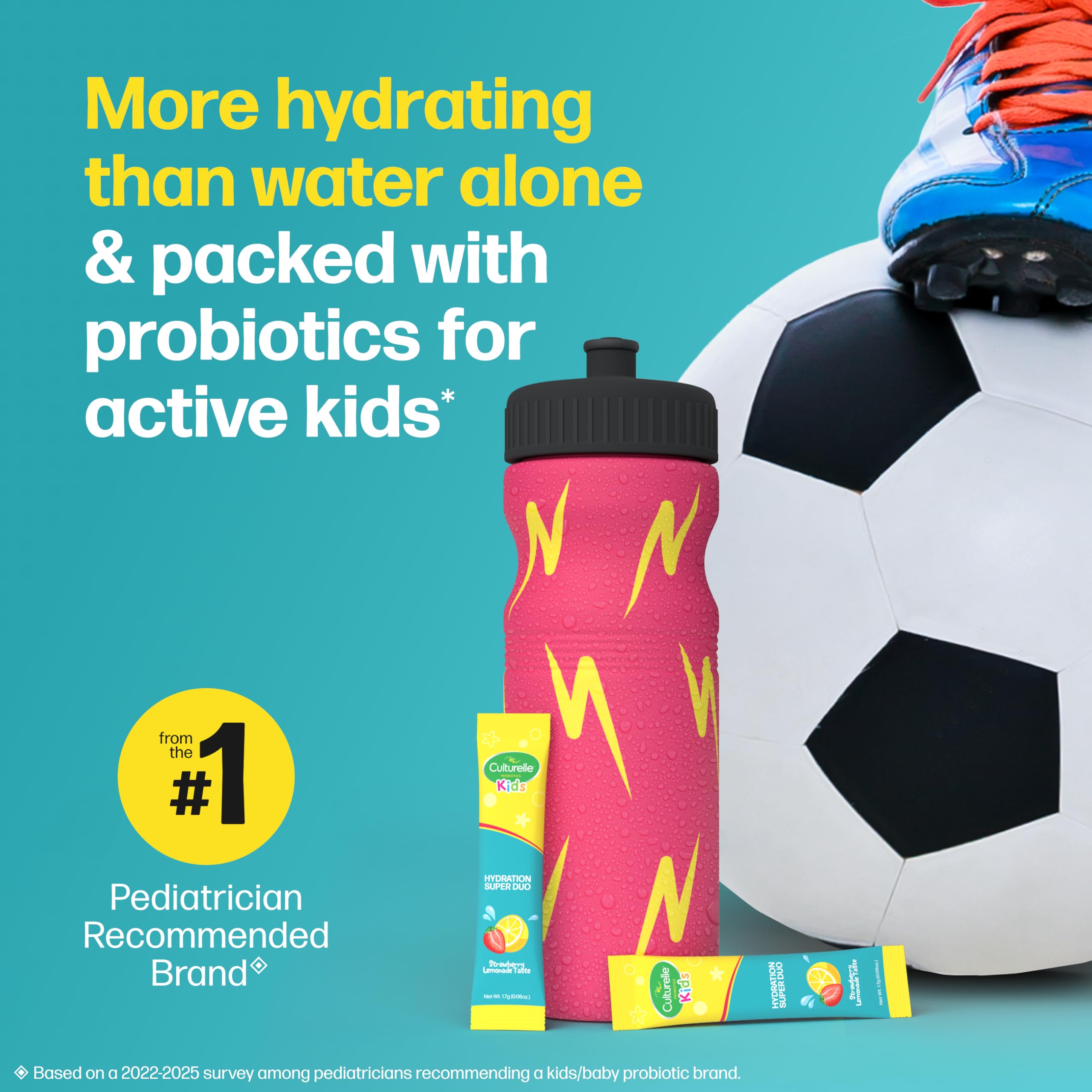 Culturelle vaso con mezcla disuelta fresa-limonada hidratación rápida para niños
