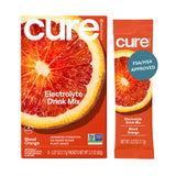 Cure Hydration frontal caja 8 sobres, presentación práctica y sin azúcares añadidos