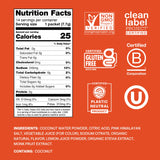 Cure Hydration textura del polvo del sobre que muestra calidad vegetal