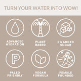 Cure Hydration sobre junto a una mano para apreciar escala portátil