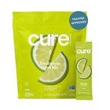 Cure Hydration frontal del empaque mostrando 14 sobres y beneficios