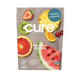 Cure Hydration frente del paquete tropical, muestra conveniente y sin azúcares añadidos