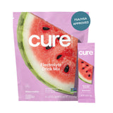 Cure Hydration envase frontal 14 sobres, portátil y práctico