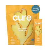 Cure Hydration pouch frontal mostrando diseño y beneficio de rehidratación rápida