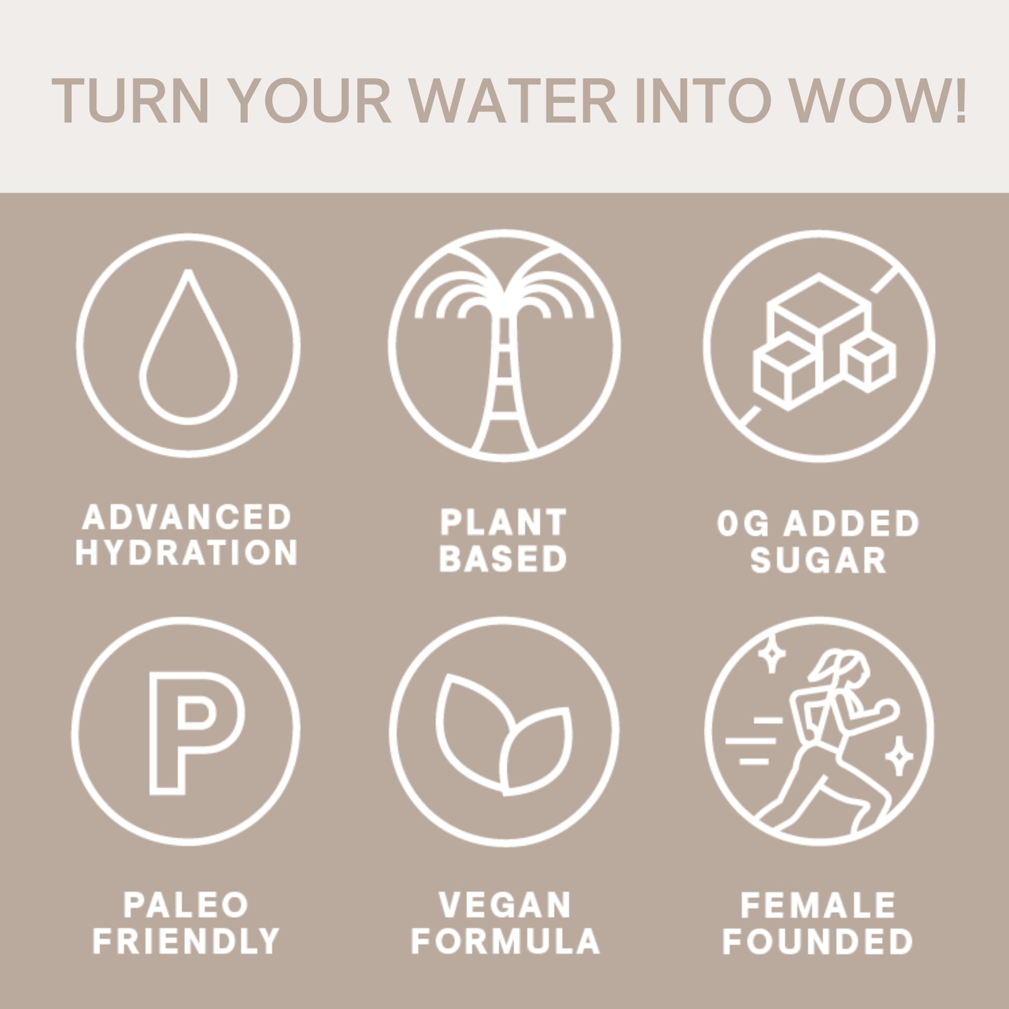 Cure Hydration etiqueta con lista de ingredientes y certificaciones visibles