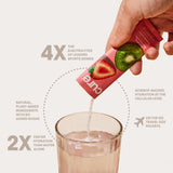 Cure Hydration bebida preparada en vaso con hielo, rehidratación rápida y refrescante