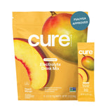 Cure Hydration frente del empaque mostrando 14 sobres, práctico para llevar
