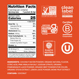 Cure Hydration sobre abierto mostrando polvo sabor blood orange, fácil disolución