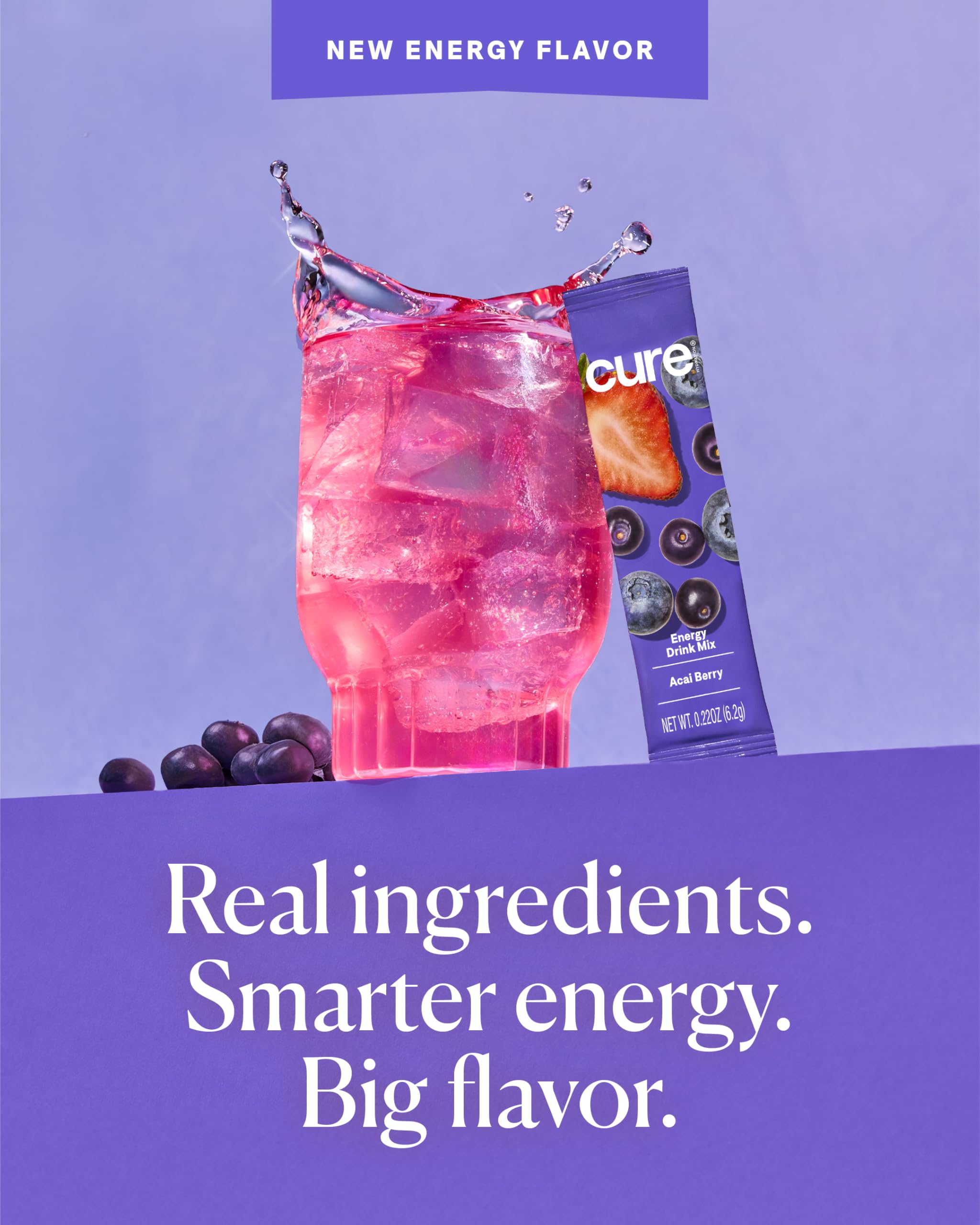 Cure Hydration bebida preparada en vaso, refrescante y lista para beber