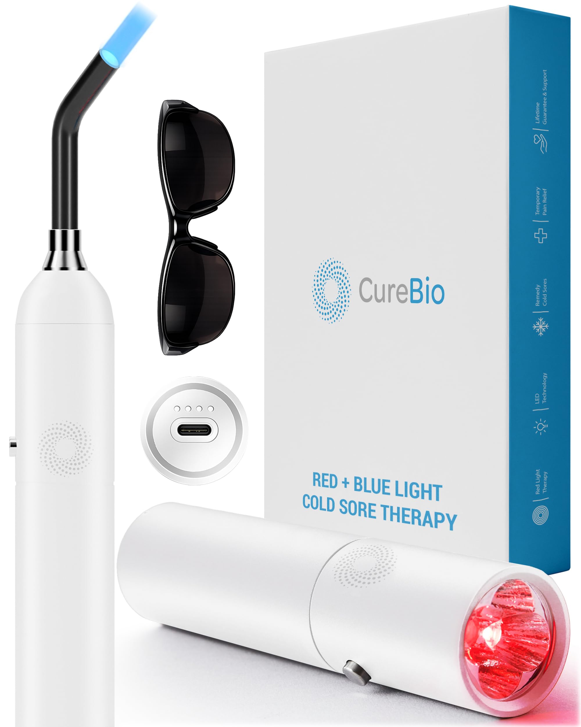 CUREBIO varita frontal mostrando su diseño portátil y control sencillo