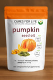 Cures For Life close-up de softgels resaltando acabado suave y fácil de tragar