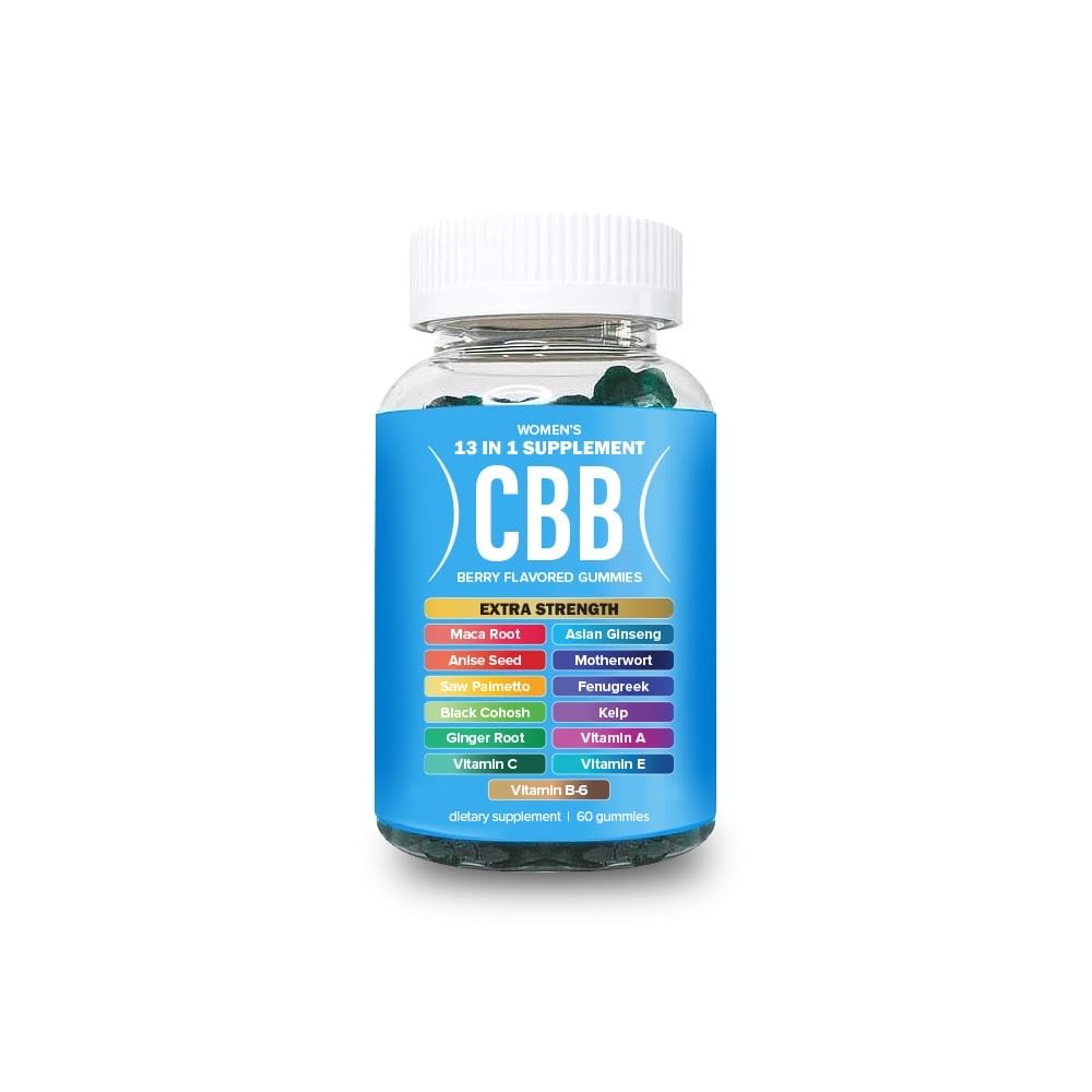 Curvy Body Bears frasco frontal con etiquetas visibles y muestra de gominolas, conveniencia diaria
