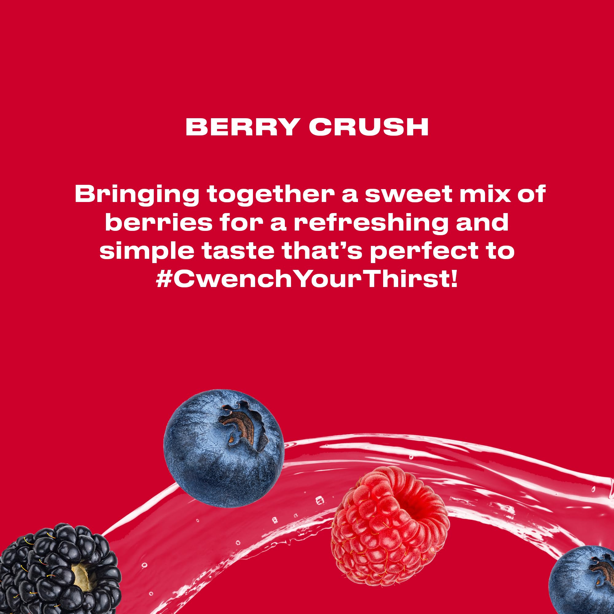 CWENCH HYDRATION color Berry Crush servido en vaso para apetito