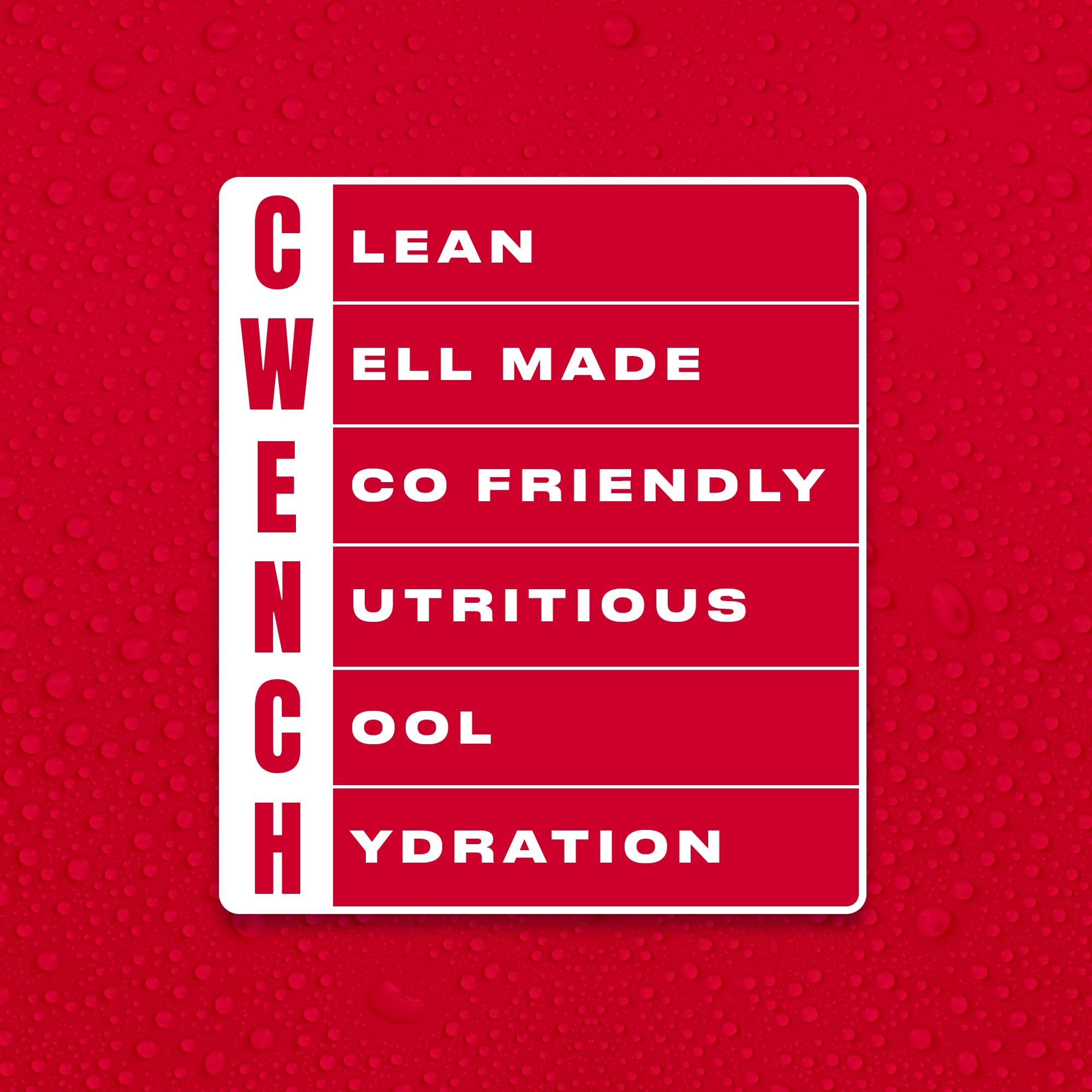 CWENCH HYDRATION junto a una botella para comparar tamaño y porción