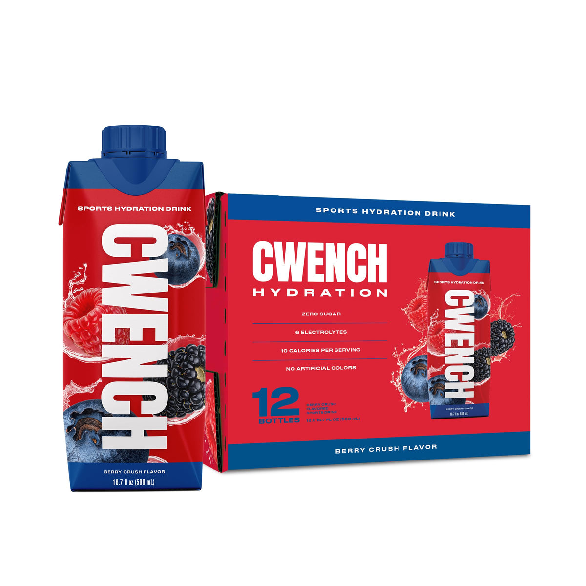 CWENCH HYDRATION pack frontal mostrando 12 envases y conveniencia