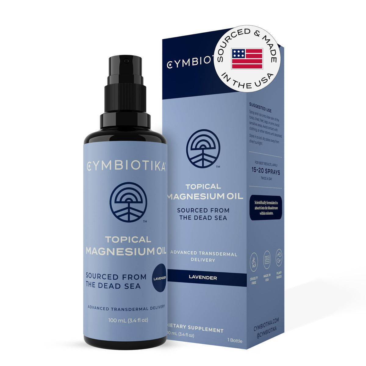 CYMBIOTIKA envase frontal de spray mostrando diseño y uso práctico