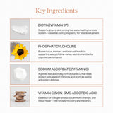 CYMBIOTIKA etiqueta de ingredientes resaltando vitamina C y biotina beneficiosas