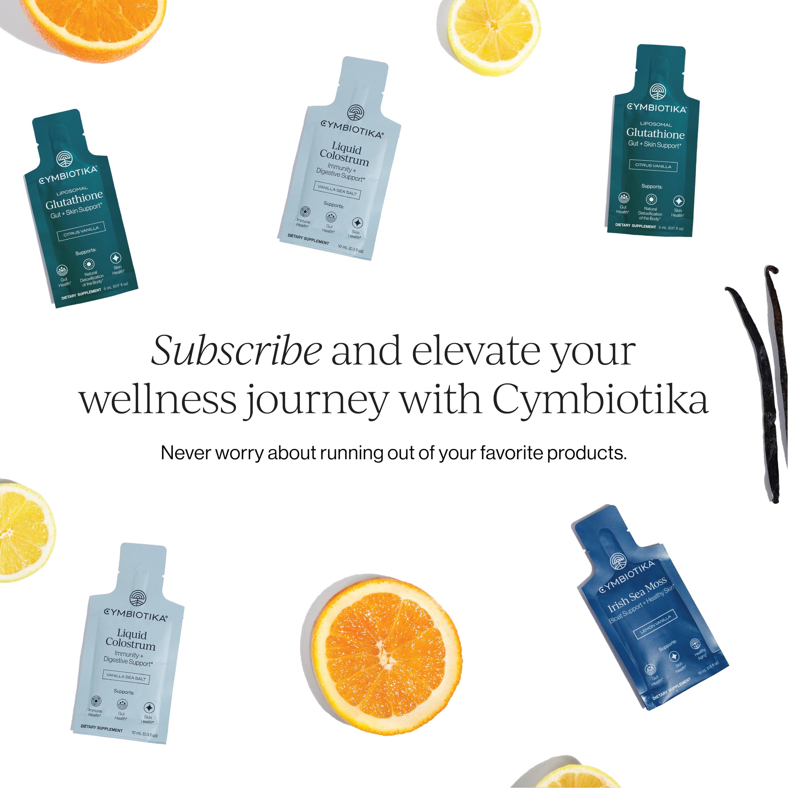 CYMBIOTIKA lifestyle baño con ampollas en estante para rutina diaria