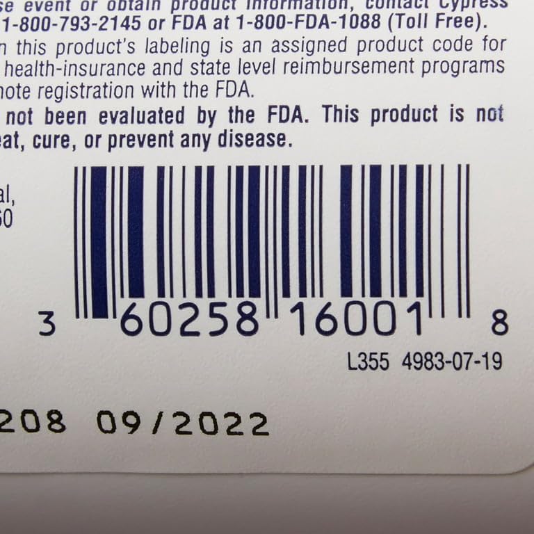 Cypress Pharmaceutical comparación de tamaño de Rena-Vite para dosificación clara