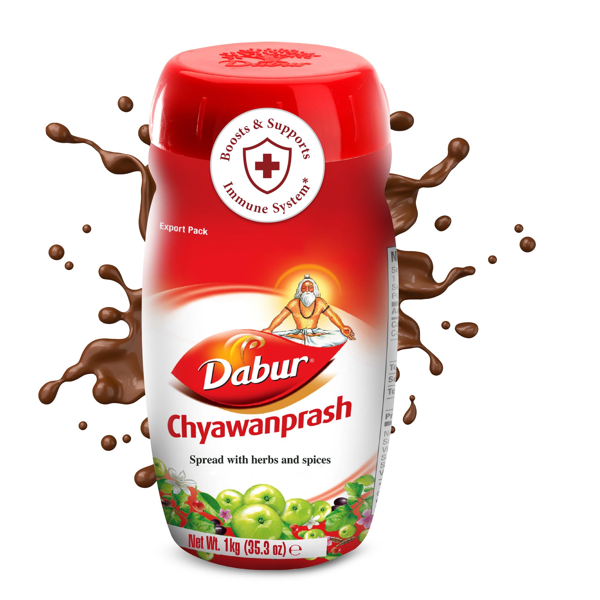 Dabur Chyawanprash etiqueta con ingredientes y marca para confianza del comprador
