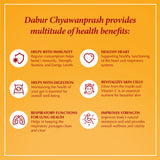 Dabur Chyawanprash untado sobre pan ilustrando consumo diario sabroso