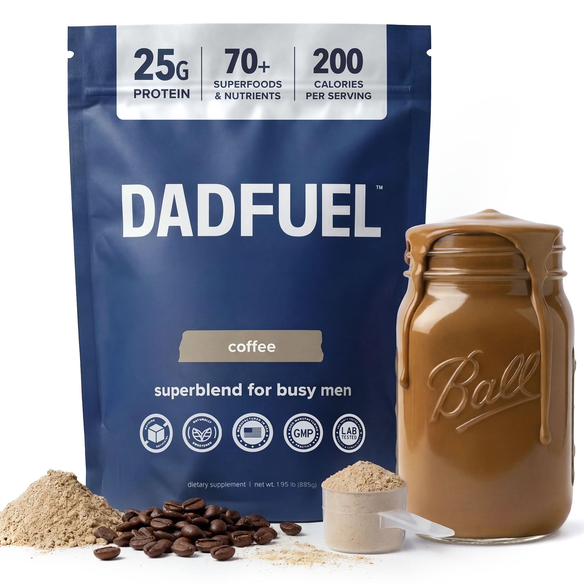 DADFUEL envase frontal mostrando la marca y mezcla completa, conveniencia diaria