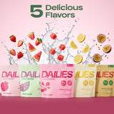 DAILIES etiqueta nutricional destacando 20 g proteína y 0 azúcar