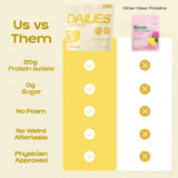 DAILIES stick individual en mano, porción lista para mezclar