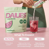 DAILIES stick junto a regla ilustra tamaño portátil y práctico