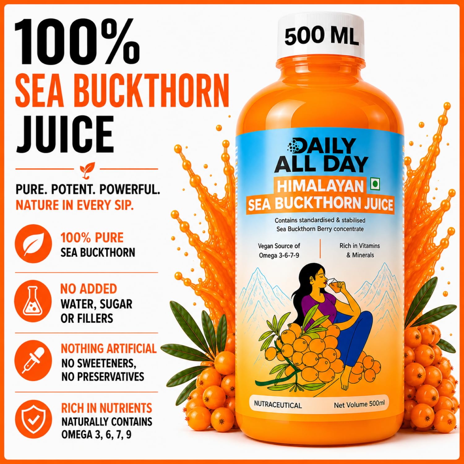 Daily All Day etiqueta nutricional legible, información clara y transparente