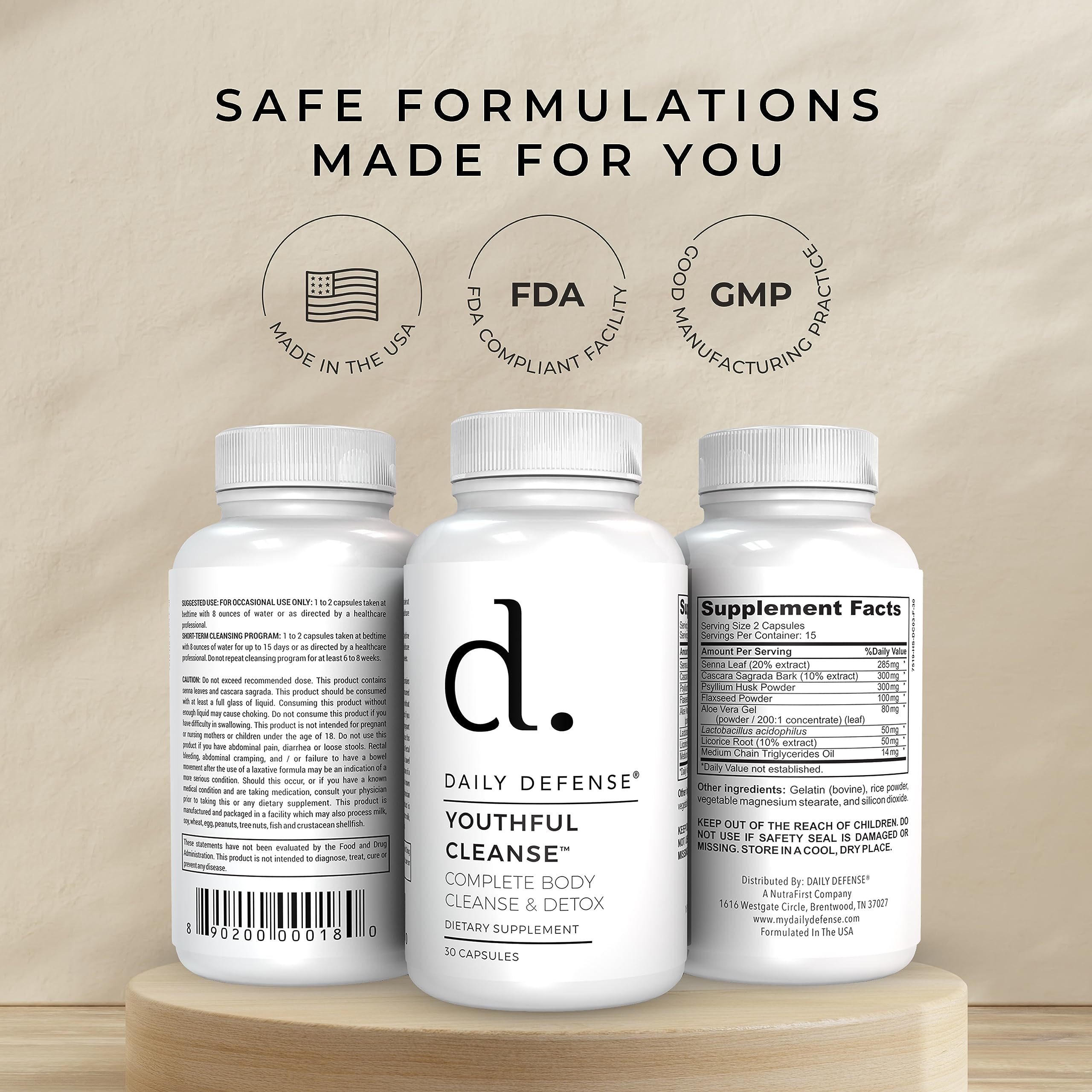 Daily Defense etiqueta con información del producto para lectura clara y confianza