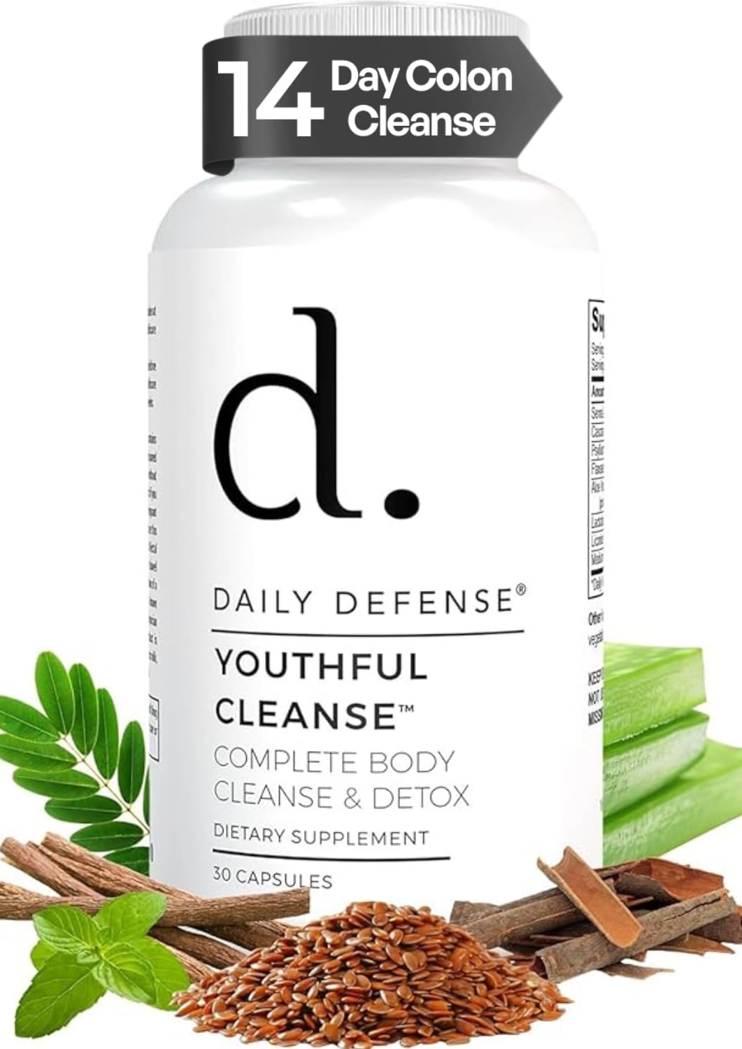 Daily Defense vista frontal del envase mostrando fórmula detox y conveniencia