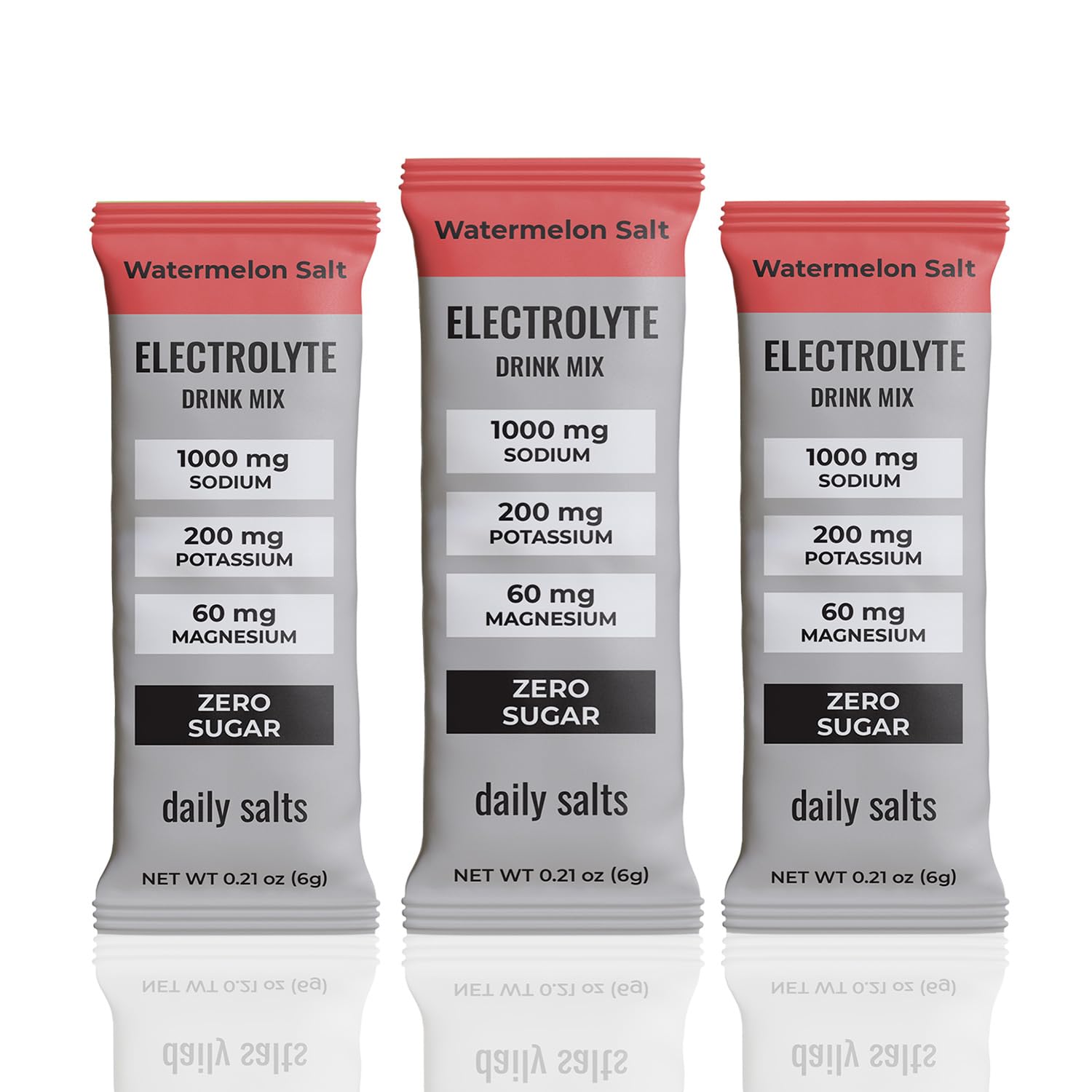 daily salts frente del empaque mostrando 30 sobres y beneficio portátil