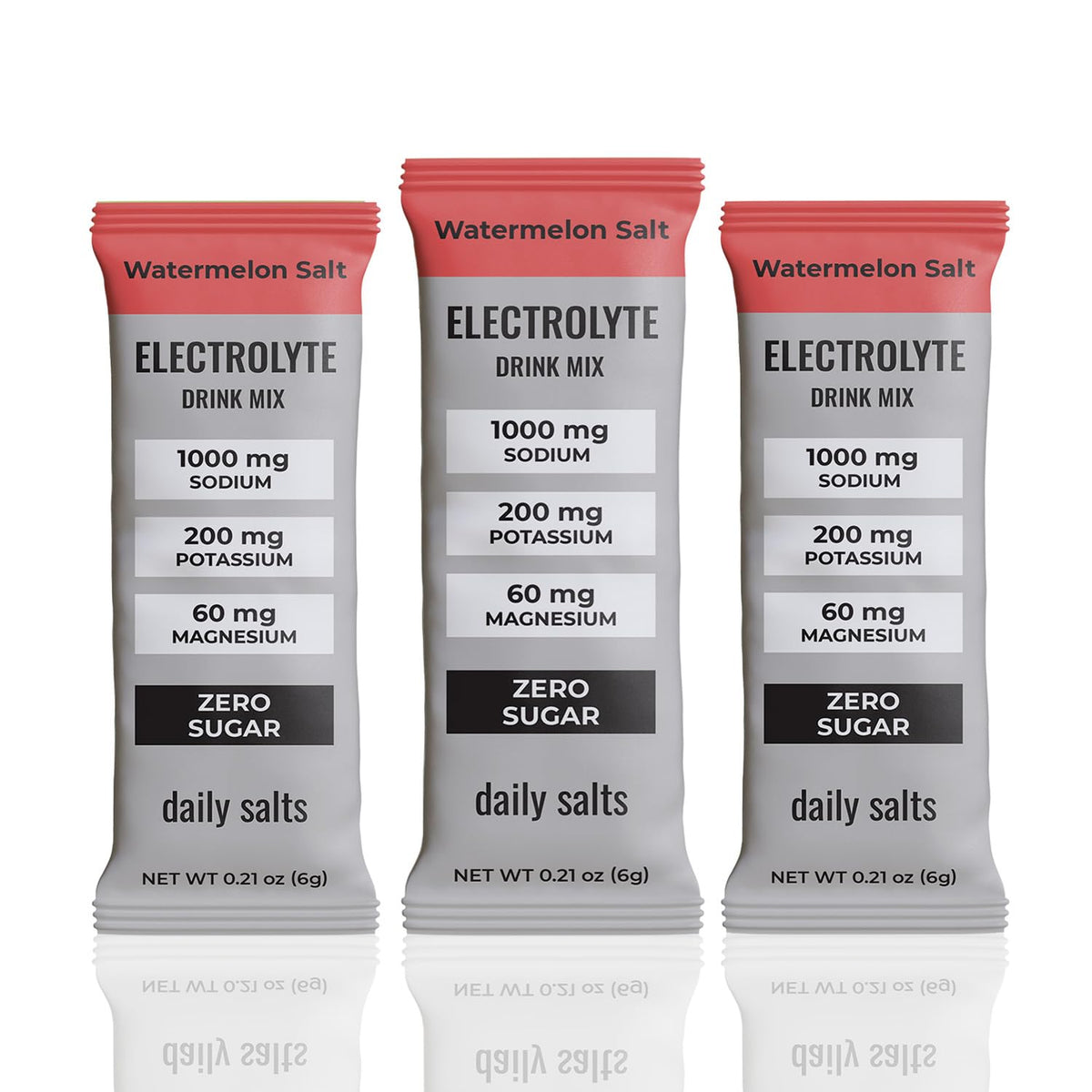 daily salts frente del empaque mostrando 30 sobres y beneficio portátil
