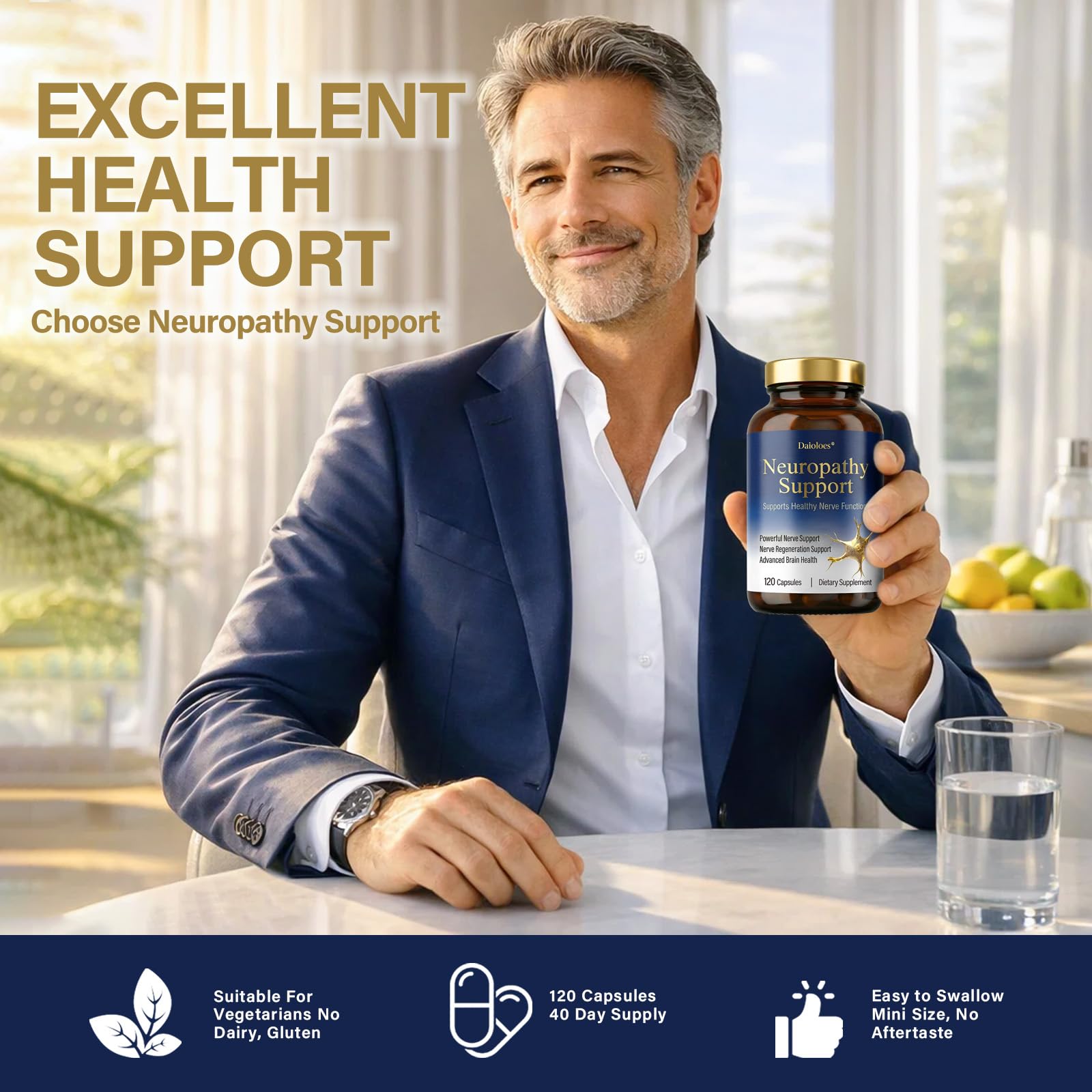 Daioloes ingredientes principales: ALA y vitaminas B para salud nerviosa