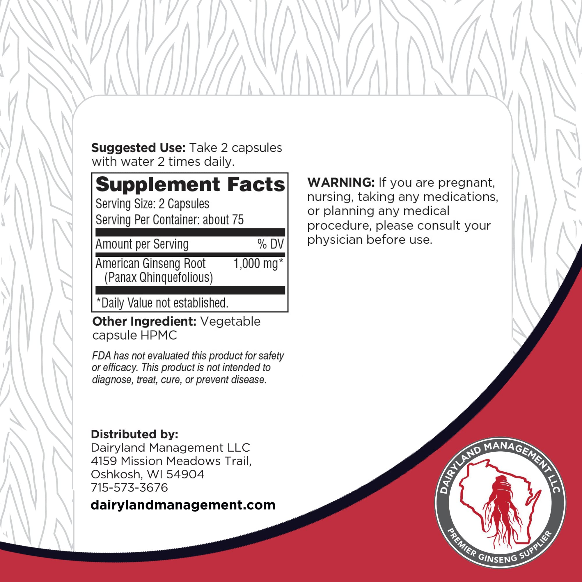 Dairyland cultivo de ginseng en granja de Wisconsin, origen trazable