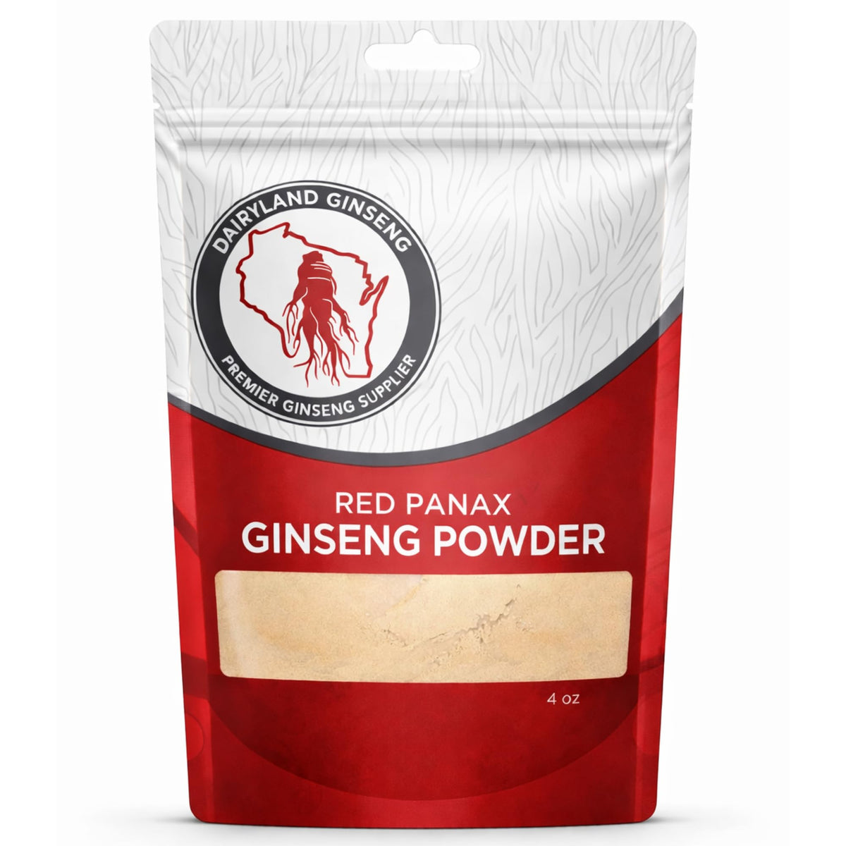 Dairyland ginseng rojo frente del envase, aspecto puro y profesional