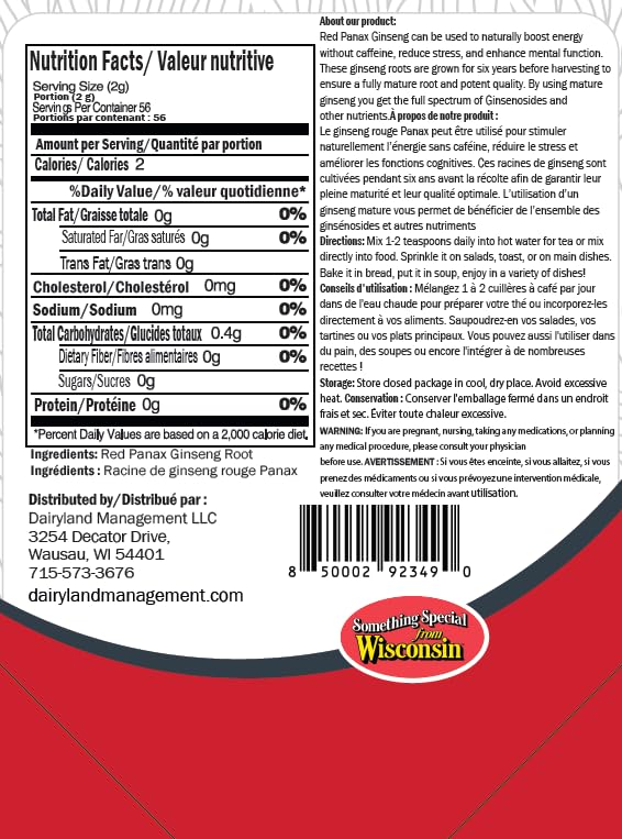Dairyland ginseng textura del polvo, concentrado para mejor absorción